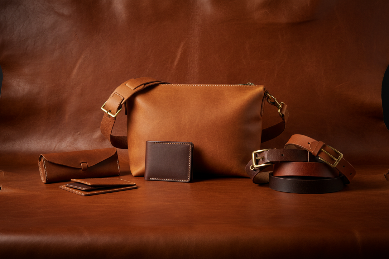 make a banner image for leather business- Dont add adny text